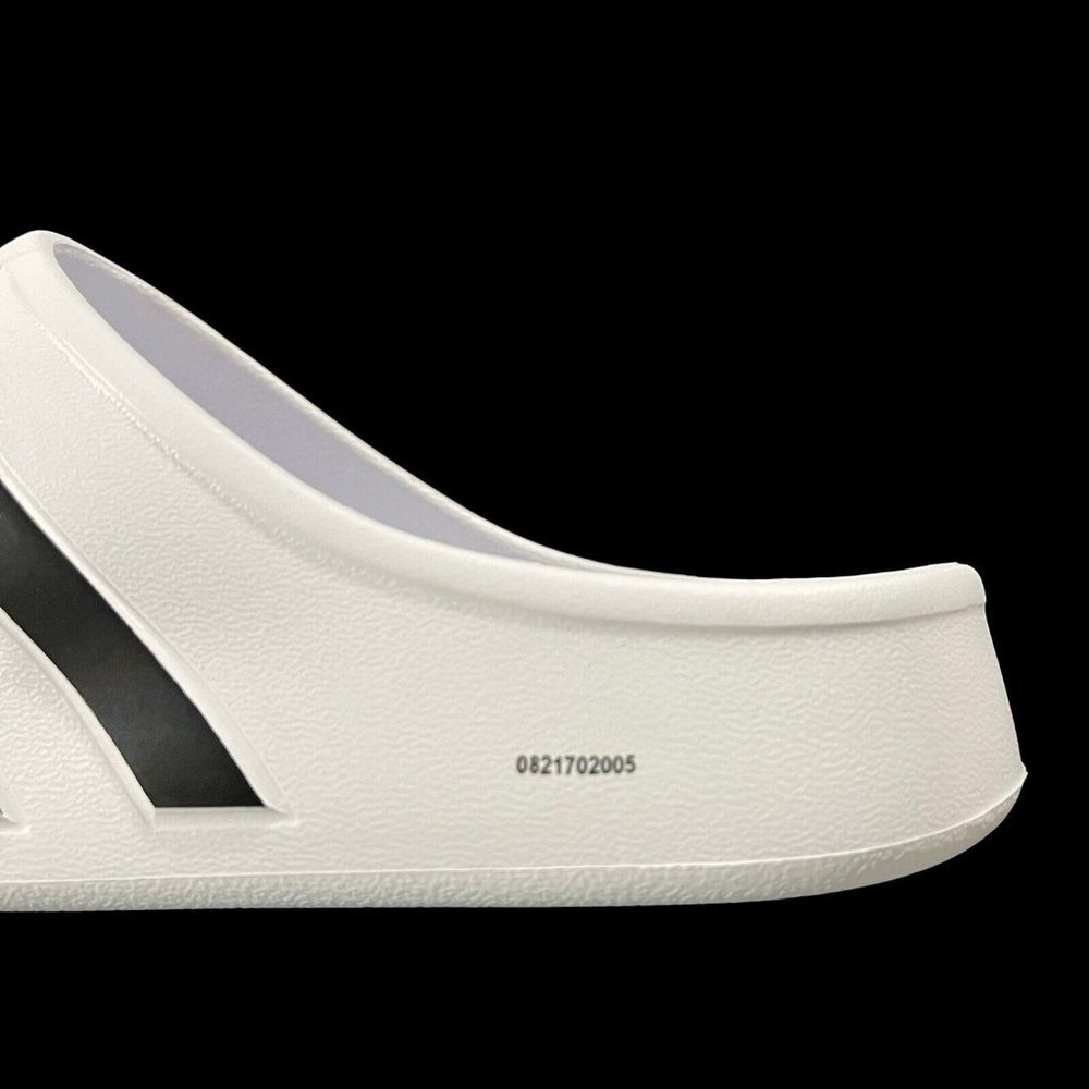 adidas Womens Adilette Clog Size 9 White Black Lightweight Comfortable Sandals - Picture 9 of 15